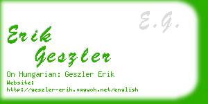 erik geszler business card